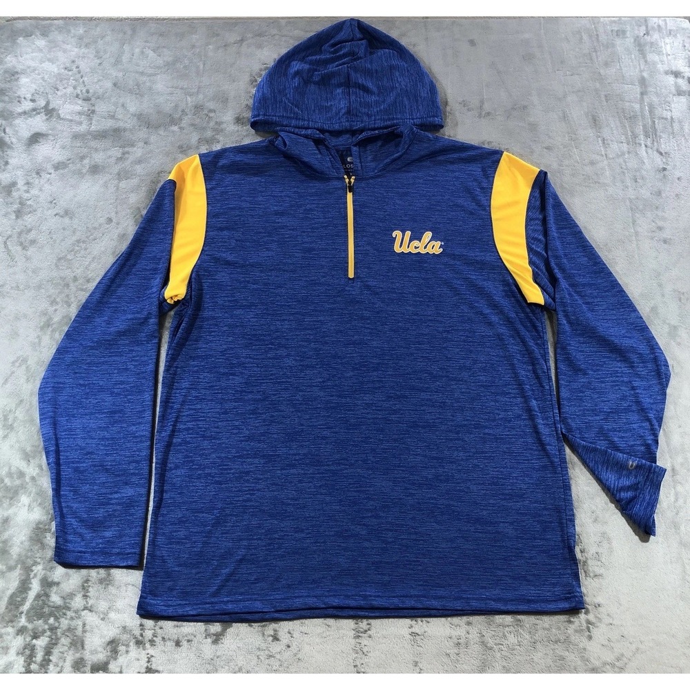 UCLA sweater mens XL blue 1/4 zip colosseum cooling active quick dry